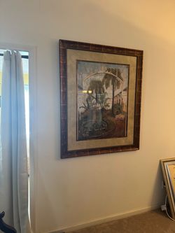 Large Framed Vintage-Style Garden/Conservatory Wall Art
