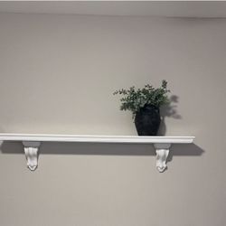 Deep Floating Shelf With Sconces 