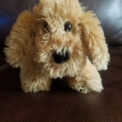 Six Flags Plush Dog Brown Puppy Dog Eyes Black Plush Nose Super Cute And Lovable
