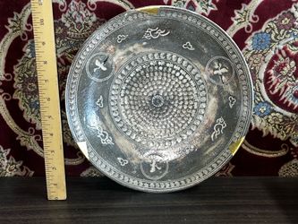 Large Vintage Korean Hand Made Porcelain Charger