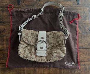 COACH SIGNATURE SUFFLETTE CLOTH HANDBAG