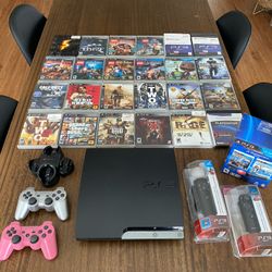 Playstation PS3 With 26 Games, Motion Cam/controllers, And Many Extras - GAME ON!