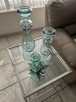 Recycled glass vases or candleholders
