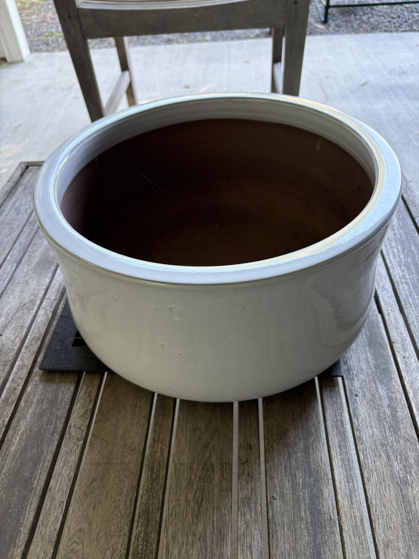 Large White Ceramic Pot
