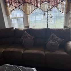 Brand New Luxury Couches With Matching Curtains And Table With Chairs 