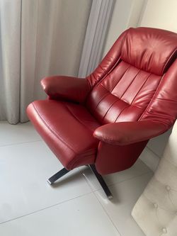 Leather chair red