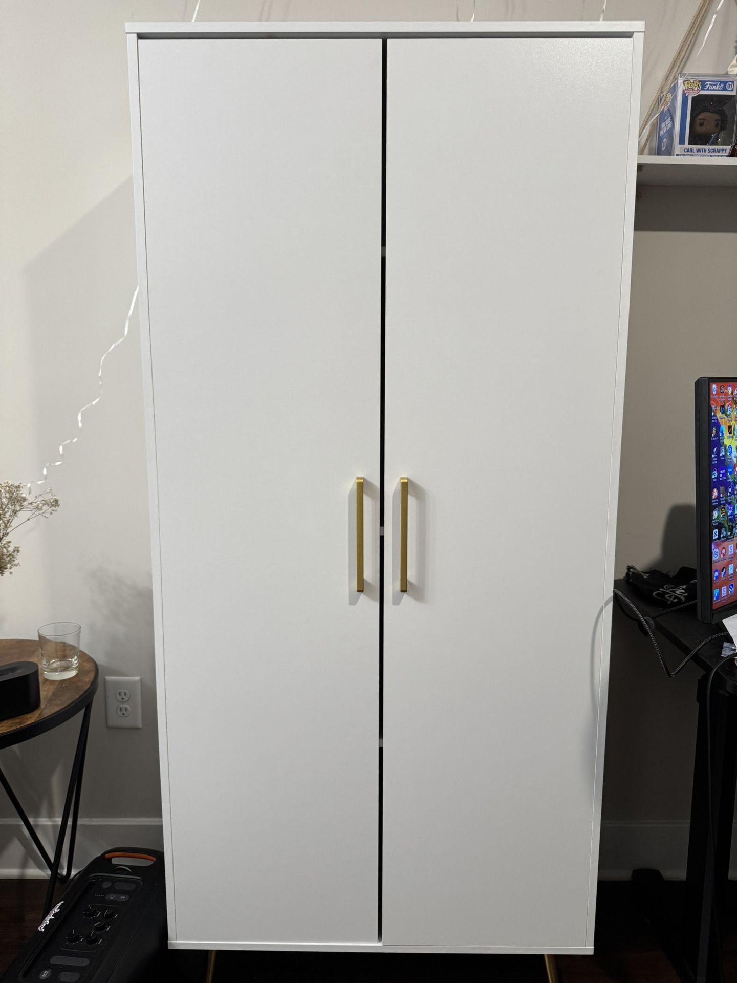 Tall White Storage Cabinet