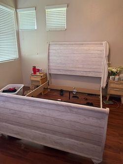 queen bed frame , farmhouse style