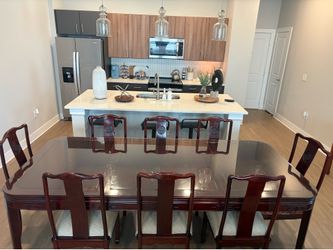 Designer Formal Dining Table Set – Heavy Hardwood, 8 Chairs $2000 -OBO