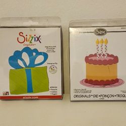 Sizzix Set/2 BNIP Original Dies-Cake & Present