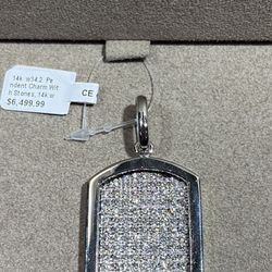 Gold Diamond Tag Pendant 