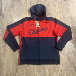 NWT Nike LA Clippers On-Court Authentic Showtime Full Zip Hoodie Men’s Sz Large