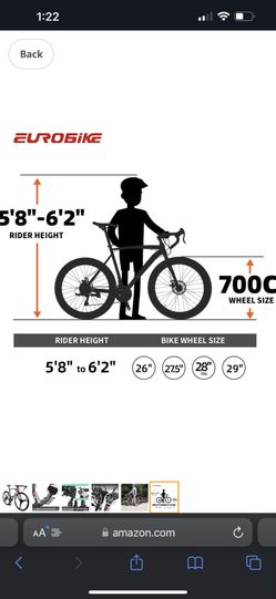 EUROBIKE Road Bike 700C Wheels 21 Speed Dual Disc Brake Bicycle 54cm Frame Bicycle for Men