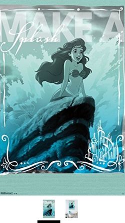 Disney Little Murmaid Splash Teal blue wall art poster