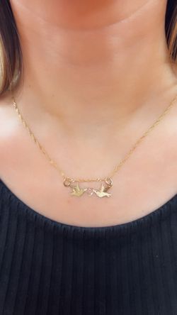 14k Love Birds pendant with necklace