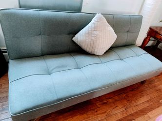 Tufted Futon Sofa Bed in Gray