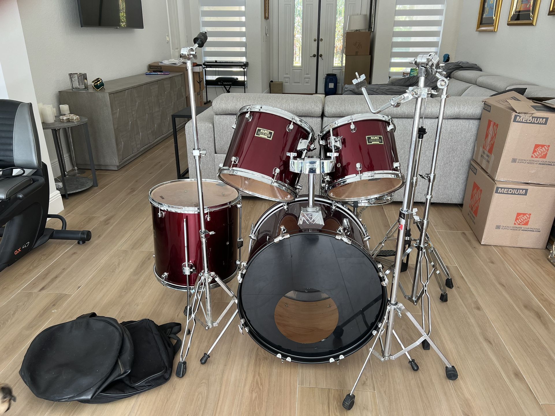 Mapex Drum Set ,with Hardware and Verve Snare Drum