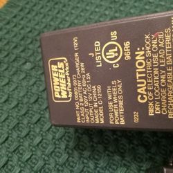 Fisher Price Power Wheels duel Plug Charger 12V #00(contact info removed)