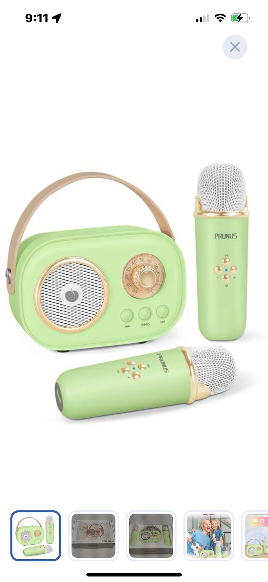 “New”Mini Karaoke Machine (Bluetooth,w/ 2 Wireless Mics)stereo Sound (kids& Adults)retail$39