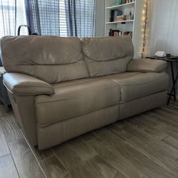 Leather Manual Recliner Sofa