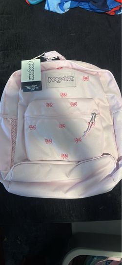 JanSport Pink Bow Print Backpack