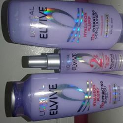 Bundle Of (3) L'Oreal Paris Elvive HYALURON PLUMP : Up To 72 Hours Hydrating Shampoo & Conditioner & Serum Bundle For Only $10.00 Bucks Per Bundle!! 