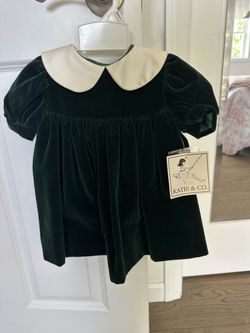 Katie & Co. Green Velvet Girls Dress