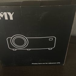 Mini projector box open but never used