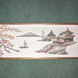 Vintage Japanese Pagoda Scene