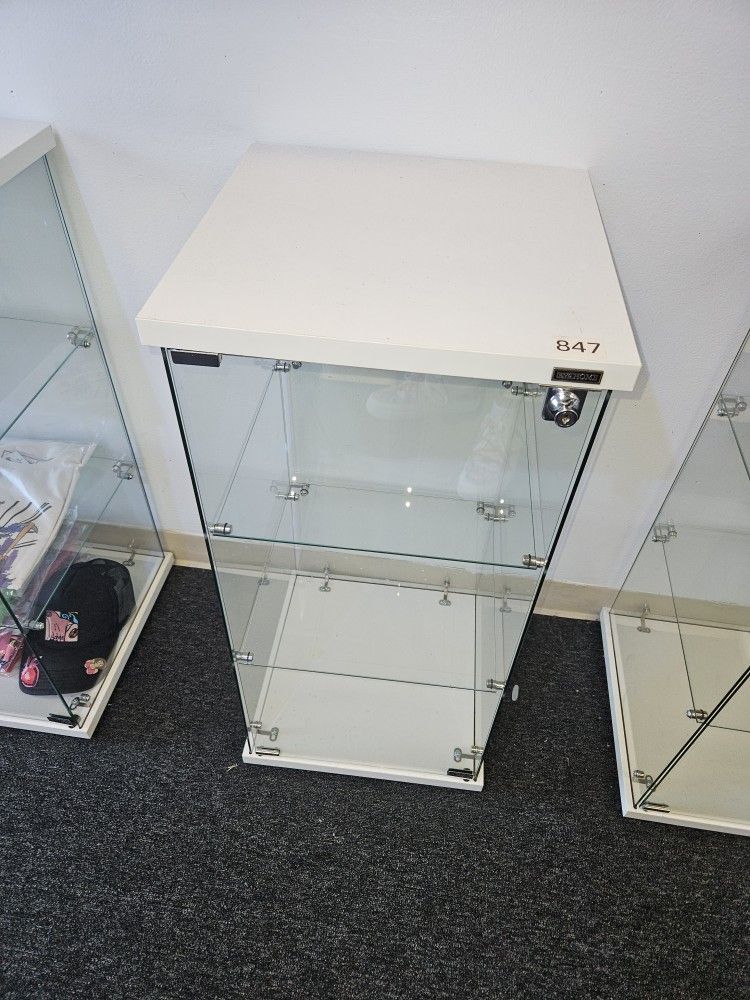 7 Glass Display Cases With Lock And Keys