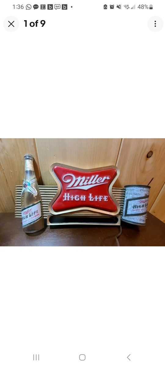Vintage 1954 Miller High Life - Light Up Sign