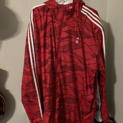 Red Adidas Windbreaker size xxl 2xl