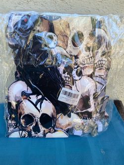 Halloween Yard Signs With Lights Skulls and Black Crow