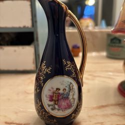 Vintage Small Japanese Blue Cobolt Vase 5.10 Inches 