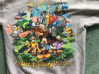 Walt Disney World Gray Zip Hoodie Sweatshirt Size Small Youth Preowned