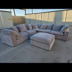  6-piece Fabric Modular Sectional, Taupe