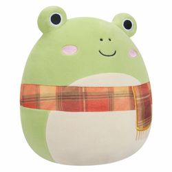 Squishmallows Wendy the Green Frog with Plaid Scarf 7.5" - Ultra Soft Plush