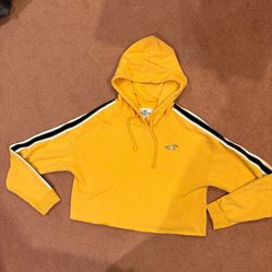 Women’s Hollister Yellow Crop Hoodie-Size M