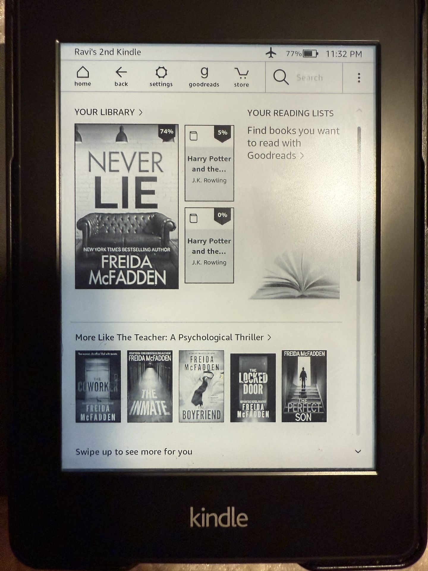 Amazon Kindle Paper White sixth edition – perfect condition with case and charger