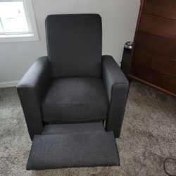 Abbyson Hampton Nursery Swivel Glider Recliner Chair, Gray