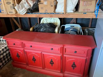 Beautiful custom Media center sideboard cabinet credenza Red