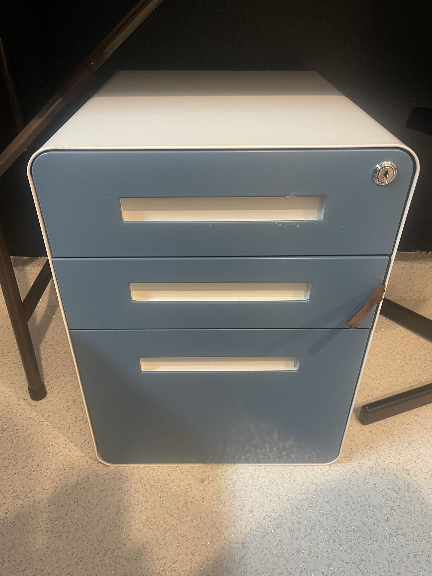 3 Drawer File Cabinet with Lock - Under Office Desk Metal