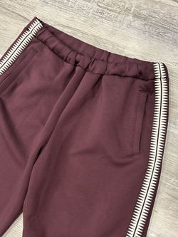 Japan GU Undercover Kosmik Noise sweatpants with white zigzag stripes along the sides, size L #undercover #streetwear