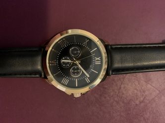 Unisex gold/black watch
