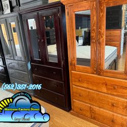 Tall Pinewood Ropero Wardrobe With Mirror 