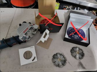 Concrete Crack Chaser Bosch grinder 3 cutting discs $550 new selling $200