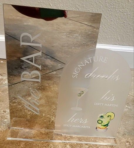 Acrylic Bar Sign Set