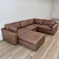 NEW Leather Cloud Couch Modular Sofa