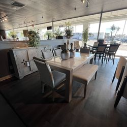 Grey 6PC Marble Dining Table Set