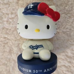 Hello Kitty Los Angeles Dodgers 50th Anniversary Figurine Bobblehead.